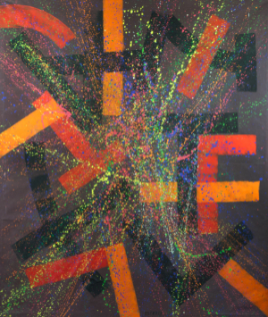 „Feuer 1“ , 1987, 171 x 145 cm, Latex auf Papier