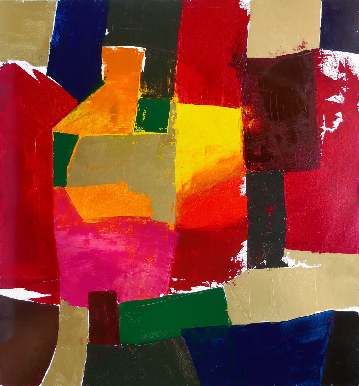 Bild Nr. 9 4.6.21, 2021 Offsetfarbe auf Sperrholz 140 x 130 cm