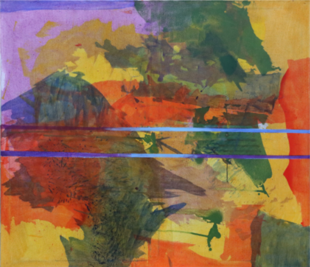 Befriedung der Kampfzone, 2022 Acrylbinder, Pigmente auf Leinwand 127 x 145 cm